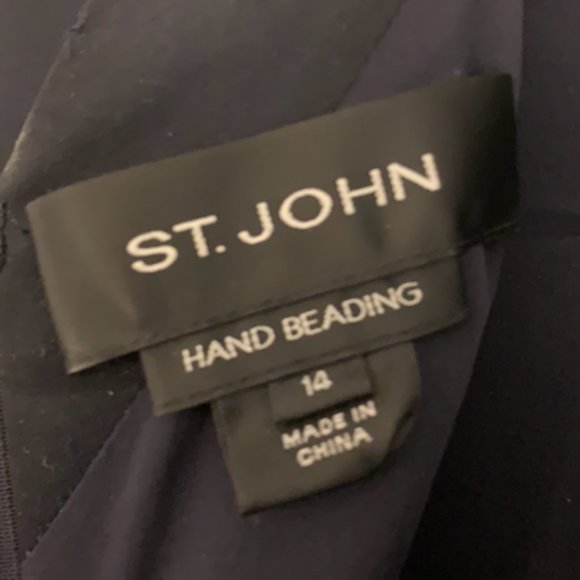 St. John Collection Duchesse Hand Beaded Dress - Size 14 - Picture 6 of 6